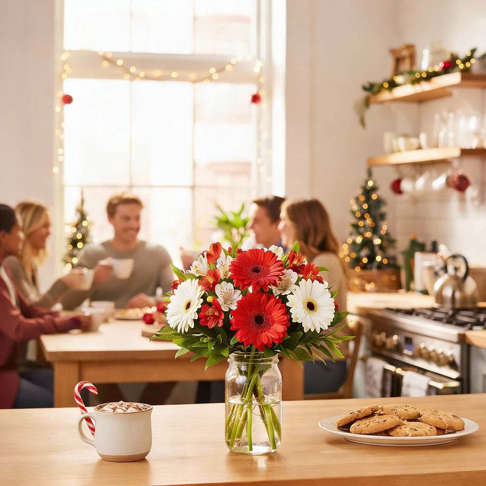 Christmas Flowers in Mason Jar III - Image 2