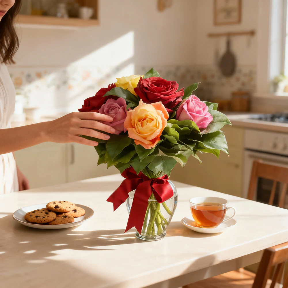 Half Dozen Assorted Long Stem Roses - Image 2