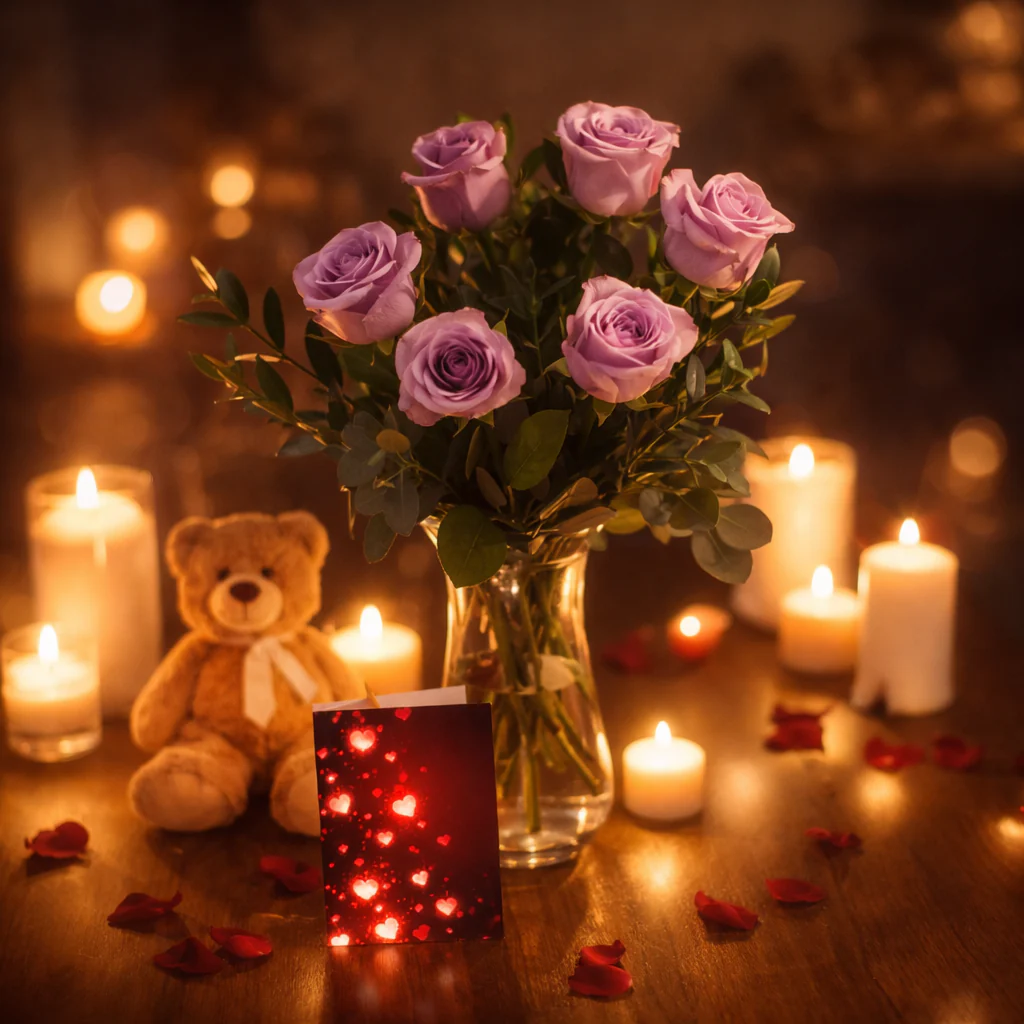 Half Dozen Lavendar Roses Combo - Image 2