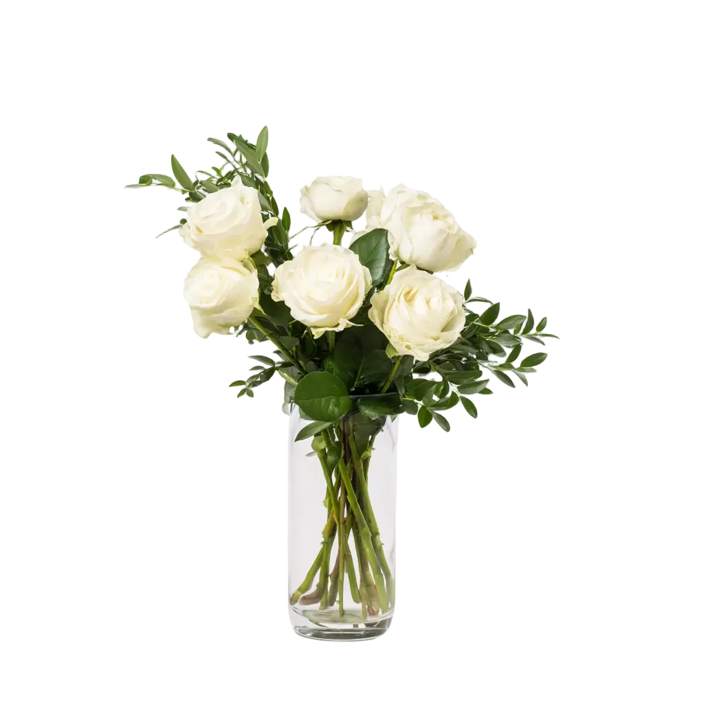 Half Dozen White Roses - Image 3