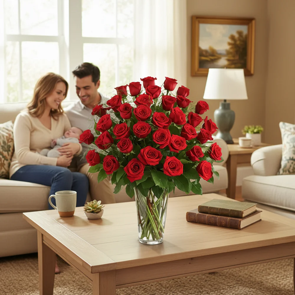 Three Dozen Long Stem Red Roses - Image 2