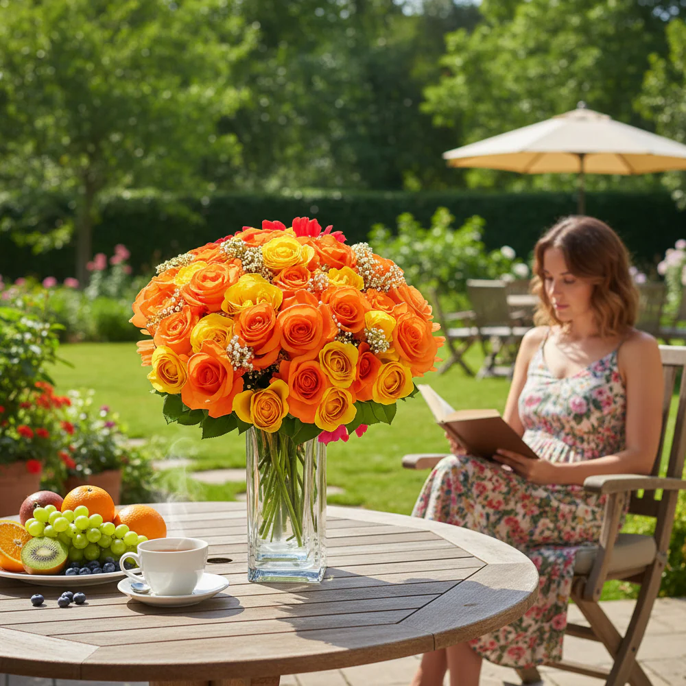 Three Dozen Long Stemmed Orange Roses - Image 2